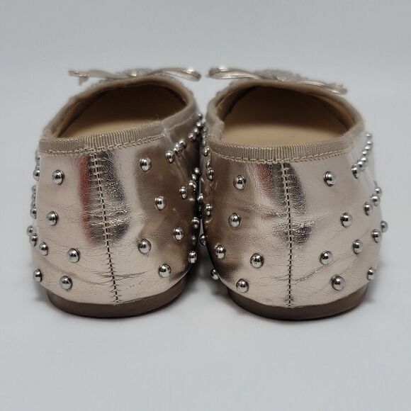 Nine West Women's Metallic Curvy 3 Bow Tie Studded Ballet FlatsSize 9.5 M - Picture 4 of 13
